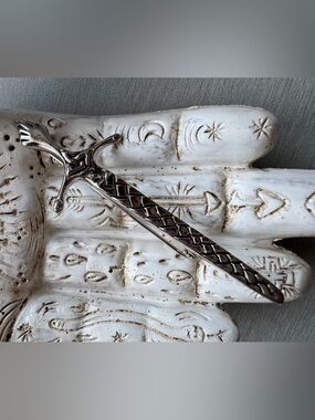 Sword Kilt Pin Brooch Silver Tone | Medieval Dagger Style Statement